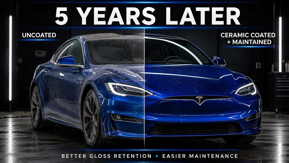 Ceramic coating before and after paint correction