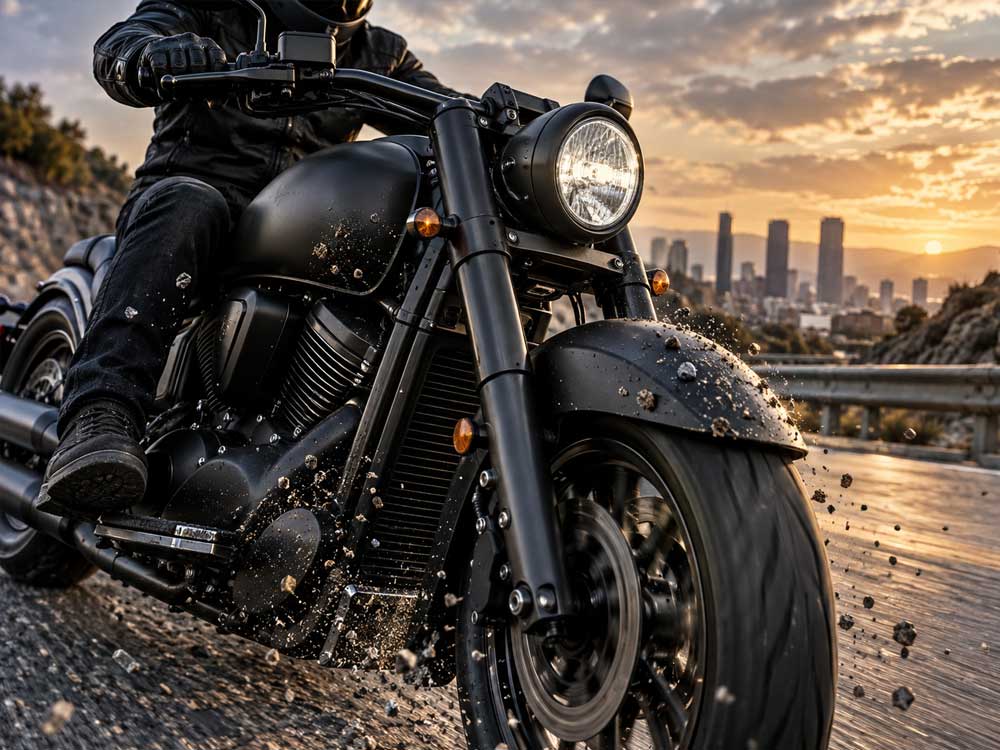 Paint protection film on motorcycle