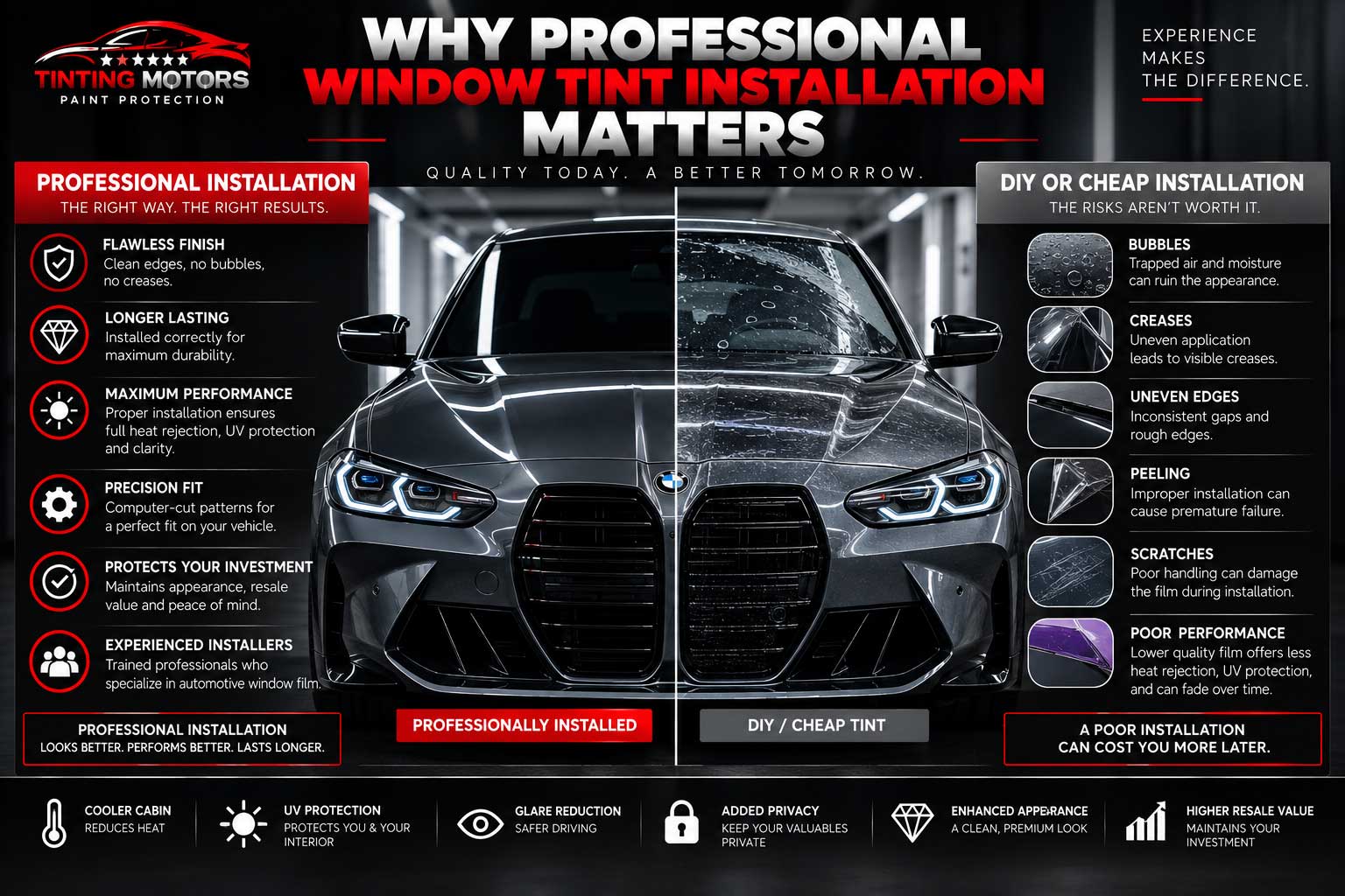 Professional window tint installation