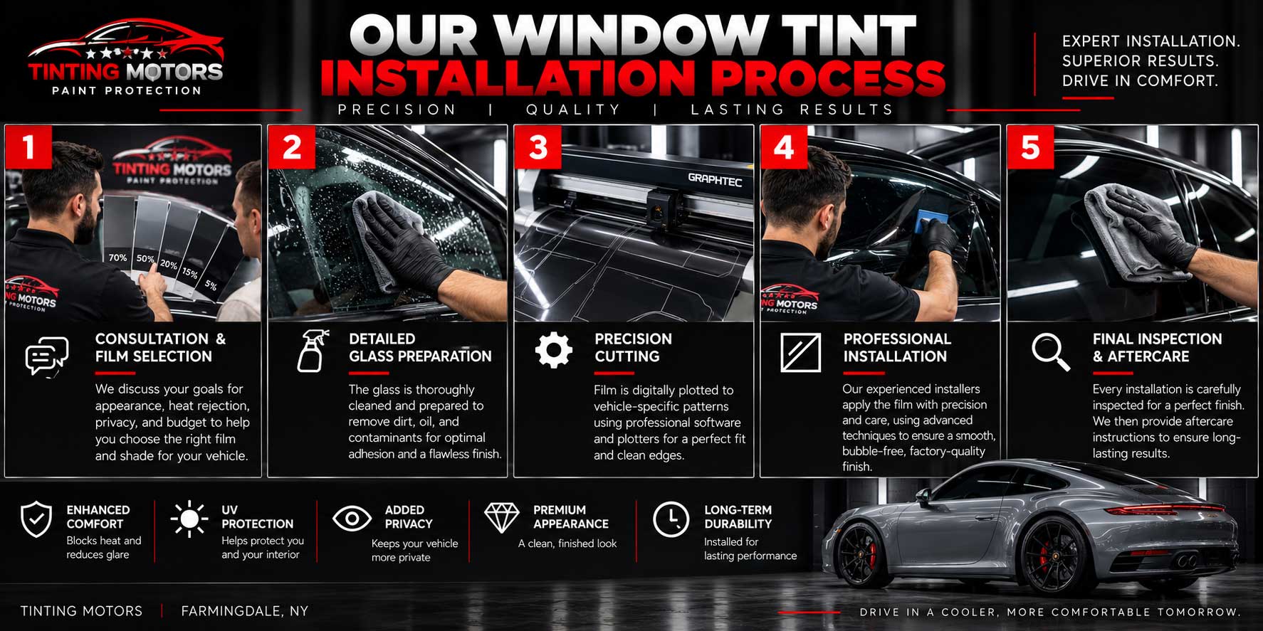 Professional window tint installation